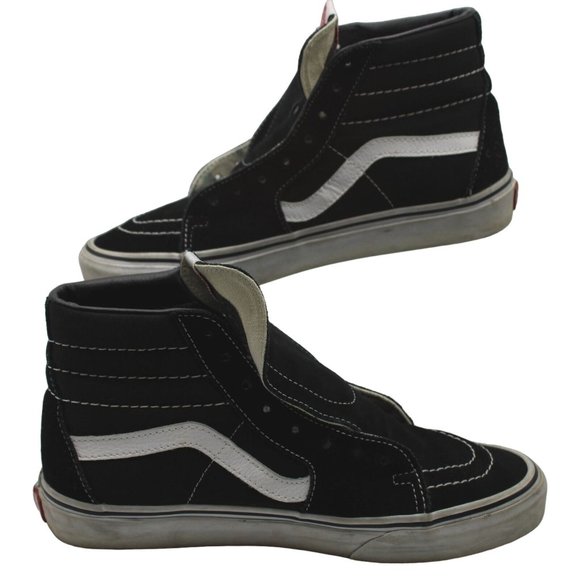 Vans Off The Wall Old Skool Sk8-Hi Black Suede Canvas Shoes Men 7.5 II Women 9 - Picture 4 of 9